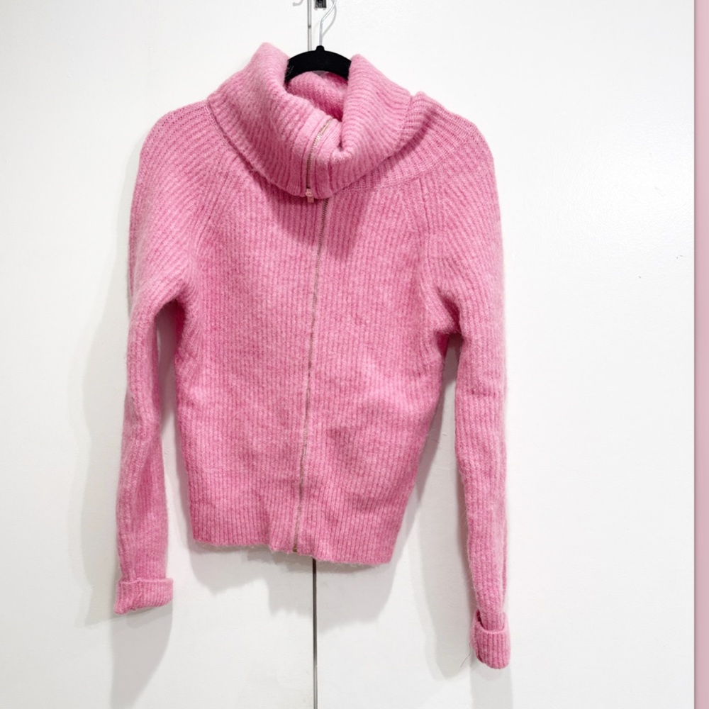 Maje Myzip Pink Wool Cardigan Size XS - Picture 3 of 7